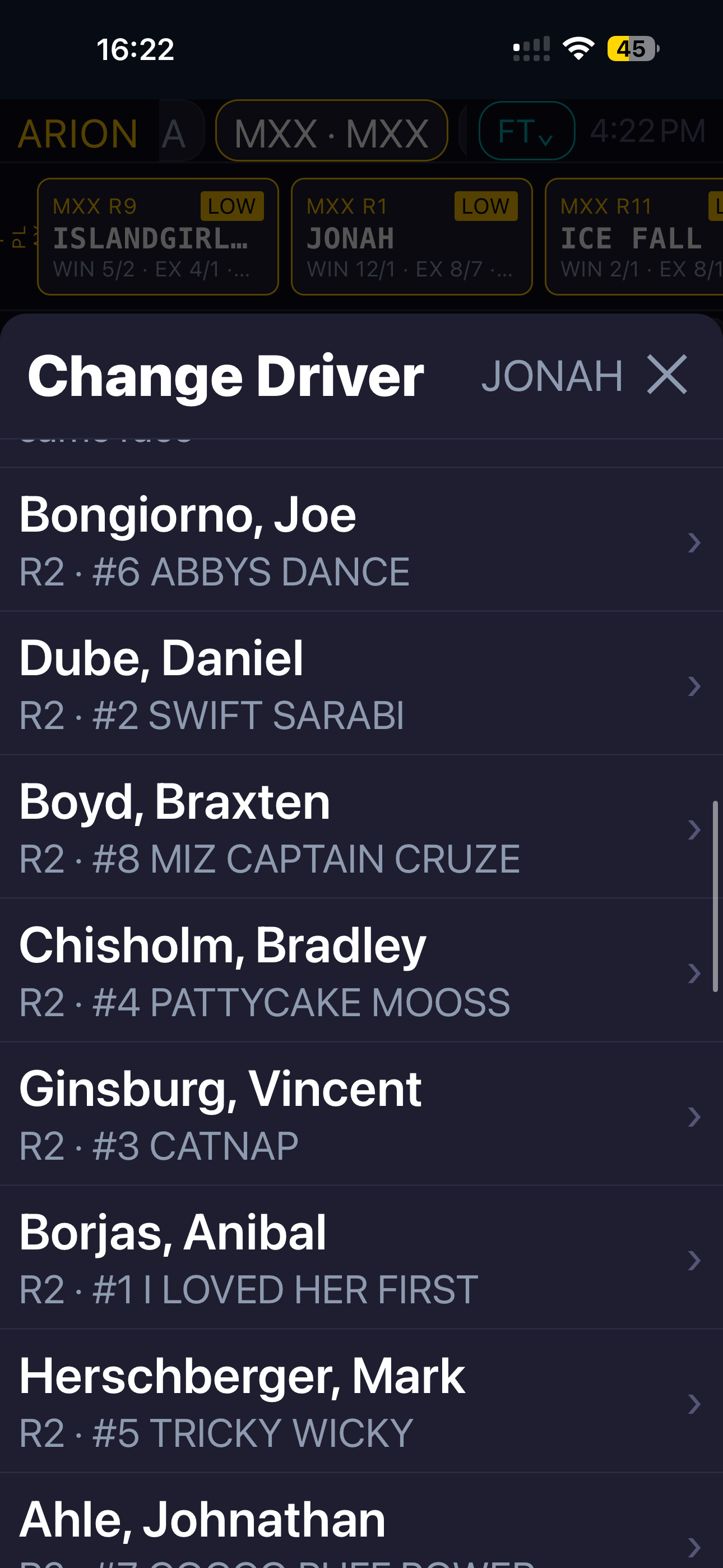 Driver list